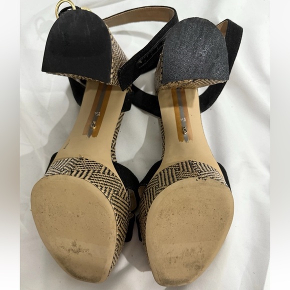Jessica Simpson Boho Woven Block Heel Sandals Black Strap Size 8.5 - Picture 5 of 10